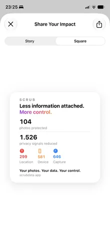 The same Share Your Impact card in Square format, sized for feed posts and grid shares